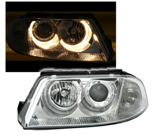 VW PASSAT 3BG - Přední světla ANGEL EYES H7/H7 DEPO - Chromová