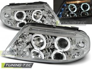 VW PASSAT 3BG - Přední světla ANGEL EYES  JUNYAN - Chromová