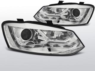 VW POLO 6R - Přední světla DAYLIGHT EAGLE EYES - Chromová