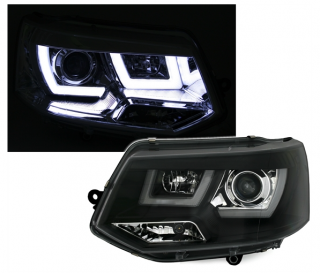 VW T5 GP - Přední světla U-TUBE DRL JUNYAN - Černá