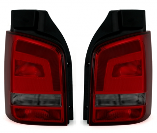 VW T5 GP - Zadní světla FACELIFT OPTIK TYC (jednodílné dveře) - Červená/Kouřová