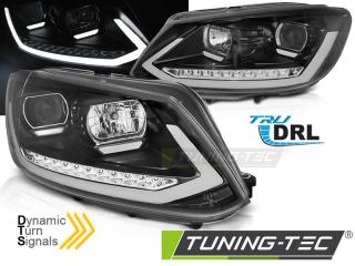 VW TOURAN 1T3 10-15 - Přední světla TUBE LIGHT TRU DRL - Černá