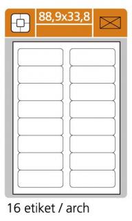 Etiketa S&amp;K LABEL 88,9 x 33,8 bílá, 16 etiket