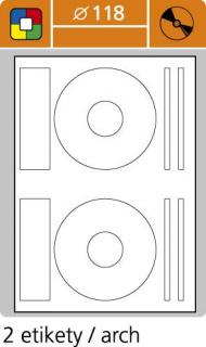 Etiketa S&amp;K LABEL průměr 118 mm bílá, 2 etikety