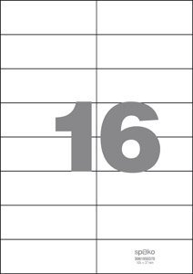 Etiketa Spoko, 105 x 37 mm, bílá