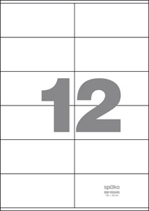 Etiketa Spoko, 105 x 48 mm, bílá