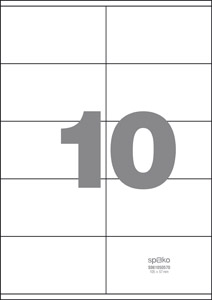 Etiketa Spoko, 105 x 57 mm, bílá