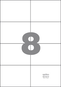 Etiketa Spoko, 105 x 74 mm, bílá