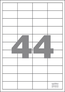 Etiketa Spoko, 48,5 x 25,4 mm, bílá