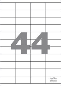 Etiketa Spoko,  52,5 x 25,4 mm, bílá