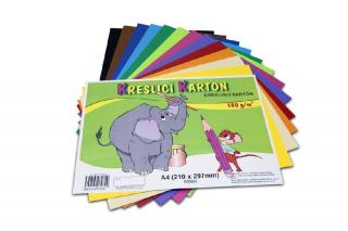 Kreslicí karton barevný A4 180g, 12 barev - 60 listů