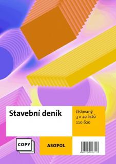 Stavební deník 1+2 - malý číslovaný COPY (NCR) 110620