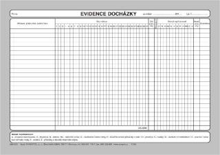 Tiskopis 080500 Evidence docházky 20 listů