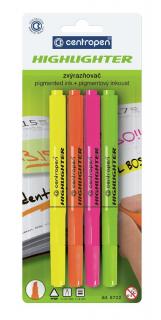 Zvýrazňovač CENTROPEN 8722/4 sada