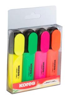 Zvýrazňovač KORES bright liner 36140, sada