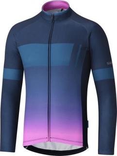 Cyklistický dres Shimano THERMAL TEAM - modrý Velikost: L