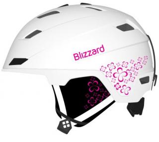 Lyžařská helma Blizzard VIVA DOUBLE - white matt/magenta flowers Varianta: 56-59 cm