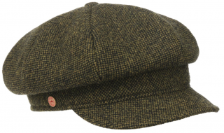 8-dílna bekovka od Mayser - Coco Tweed Newsboy Cap - zelený tvíd Velikost: 57 cm (M)