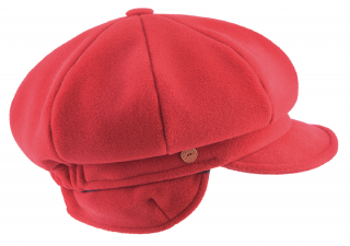 8-dílna červená dámská bekovka od Mayser - Camila Newsboy Cap - ušní klapky Velikost: 55 cm  (S)