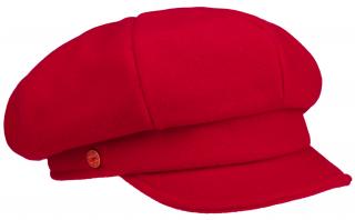 8-dílna červená dámská bekovka od Mayser - Camila Newsboy Cap Velikost: 59 cm (L)