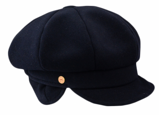 8-dílna modrá dámská bekovka od Mayser - Camila Newsboy Cap - ušní klapky Velikost: 55 cm  (S)