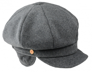 8-dílna šedá dámská bekovka od Mayser - Camila Newsboy Cap - ušní klapky Velikost: 55 cm  (S)