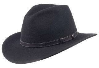 Australský černý klobouk vlněný - STAMFORD Velikost: 61 cm (XL)