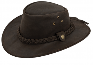 Australský hnědý klobouk kožený - Outdoor Velikost: 61 cm (XL)