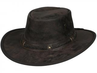 Australský hnědý klobouk kožený - SPRINGBROOK Velikost: 63 cm (XXL)