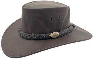 Australský hnědý klobouk kožený z klokaní kůže - Jacaru Velikost: 54.5/55cm (S)