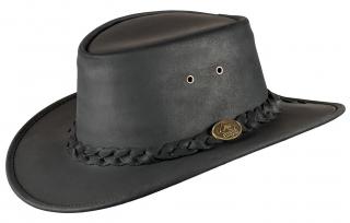 Australský klobouk černý kožený - BUSHMAN Velikost: 61 cm (XL)