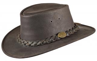 Australský klobouk hnědý kožený - BUSHMAN Velikost: 61 cm (XL)