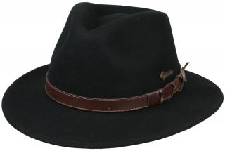 Australský klobouk vlněný černý - NORTON Velikost: 61 cm (XL)