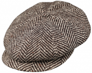 Bekovka Hatteras od Fiebig 42283 - Vlna / 8-Panel Cap Fischgraet Bakerboy Herringbone Velikost: 56 cm