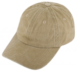 Béžová kšiltovka z seprané bavlny - Baseball Cap Washed Cotton Velikost: Unisize (S-XL)
