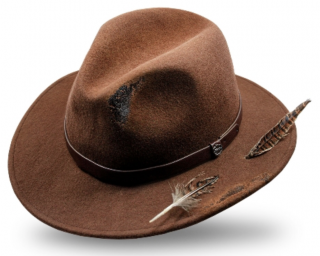 Béžový klobouk fedora -Mares - vintage - limitovaná kolekce Velikost: 57 cm (M)