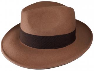 Béžový klobouk plstěný - béžový s hnědou stuhou - Bogart Velikost: 59 cm (L)