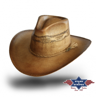 Béžový slaměný western klobouk - Stars and Stripes - Tico Velikost: 59 cm (L)