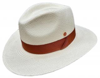 Bílý panamský klobouk Fedora - ručně pletený, UV faktor 80 -  Ekvádorská panama - Mayser Gedeon Velikost: 61 cm (XL)