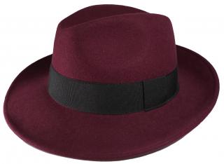 Bordó klobouk plstěný - bordó s černou stuhou - Bogart Velikost: 61 cm (XL)