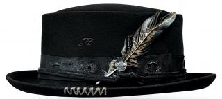 Černý klobouk - Laris - vintage - limitovaná kolekce Velikost: 57 cm (M)