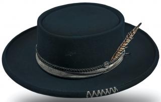 Černý klobouk - Matheo - vintage - limitovaná kolekce Velikost: 57 cm (M)