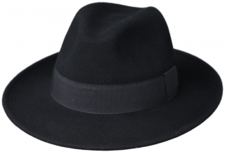 Černý klobouk plstěný - černý s černou stuhou - Bogart Velikost: 59 cm (L)