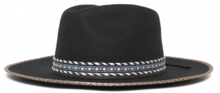 Černý klobouk plstěný s širokou krempou - americký klobouk Goorin Bros. - kolekce Hickory Knolls Velikost: 55 cm  (S)