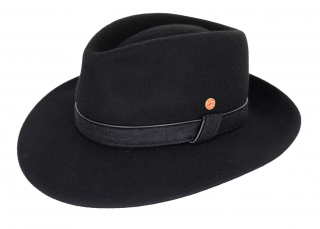 Cestovní nemačkavý voděodolný černý klobouk Mayser -  Doren Velikost: 57 cm (M)