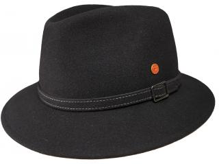 Cestovní nemačkavý voděodolný černý klobouk Mayser - Earflap Dale Traveller (s ušní klapkami) Velikost: 61 cm (XL)
