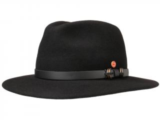Cestovní nemačkavý voděodolný černý klobouk Mayser - Earflap Georgia Traveller (s ušní klapkami) Velikost: 59 cm (L)