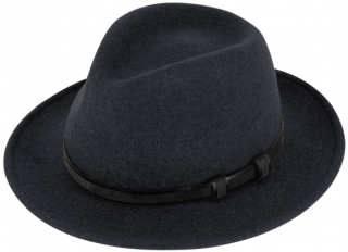 Cestovní odolný klobouk vlněný od Fiebig - Traveller voděodolný a nemačkavý - barva modrá Velikost: 55 cm  (S)