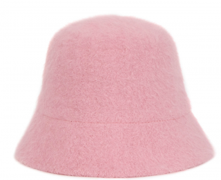 Chlupatý růžový angorový klobouček - Bucket Hat Velikost: 57 cm (M)