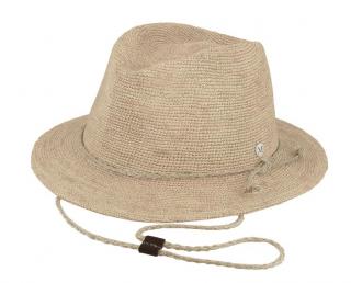 Dámská fedora Raffia Extra Fine - slaměný béžový klobouk Velikost: 55 cm  (S)